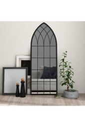 Black Cathedral Window Wall Mirror - thumbnail 4