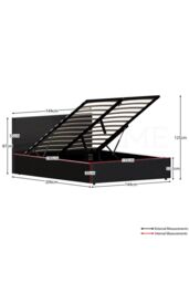 Home Discount Vida Designs Lisbon Double Ottoman Faux Leather Bed Frame UKFR Fabric in Black - thumbnail 2