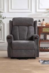 More4Homes Halton Fabric Heavy Duty Dual Motor Rise Recliner Lift Mobility Chair in Charcoal - thumbnail 6