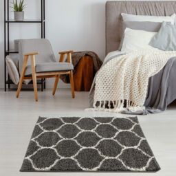 THE RUGS Soft Trellis Shaggy Rugs & Runners Dark Grey Living Room - Size: 120 cm x 170 cm - thumbnail 7