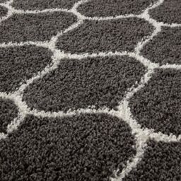 THE RUGS Soft Trellis Shaggy Rugs & Runners Dark Grey Living Room - Size: 120 cm x 170 cm - thumbnail 2