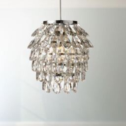 First Choice Lighting Set of 2 Pineapple - Chrome & Clear Jewelled Pendant Lightshades - thumbnail 3