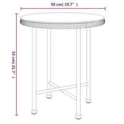 Berkfield Home Sturdy Dining Table Ã˜50 cm Tempered Glass & Steel in Brown - thumbnail 6