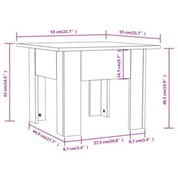 Berkfield Home Coffee Table Grey Sonoma 55x55x42 cm Engineered Wood - Size: 55 x 55 x 42 cm - thumbnail 6