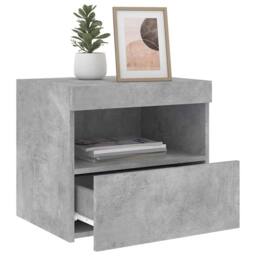 Berkfield Home Bedside Cabinets with LED Lights 2 pcs Concrete Grey 50x40x45 cm - Size: 50 x 40 x 45 cm - thumbnail 5