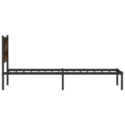 Berkfield Home Metal Bed Frame without Mattress Smoked Oak 100x190 cm in Brown - thumbnail 6