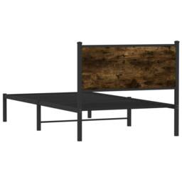 Berkfield Home Metal Bed Frame without Mattress Smoked Oak 100x190 cm in Brown - thumbnail 7