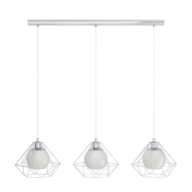 Pagazzi Burton 3 Light Polished Chrome Ceiling Pendant Bar in Silver - image 1