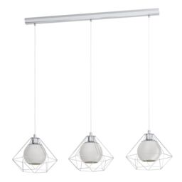 Pagazzi Burton 3 Light Polished Chrome Ceiling Pendant Bar in Silver - thumbnail 2