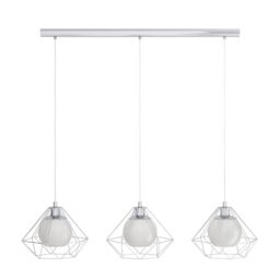 Pagazzi Burton 3 Light Polished Chrome Ceiling Pendant Bar in Silver - thumbnail 1