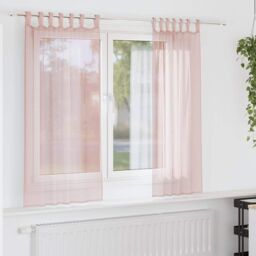 Berkfield Home Voile Curtains with Loops 2 pcs Light Pink 140x175 cm