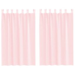 Berkfield Home Voile Curtains with Loops 2 pcs Light Pink 140x175 cm - thumbnail 2