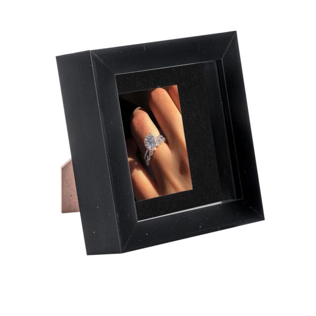"Nicola Spring 3D Box Photo Frame - 4 x 4"" with 2 x 2"" Mount - White Mount in Black" - image 1