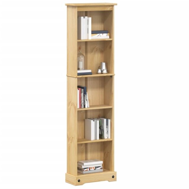 Berkfield Home Bookcase Corona 46x20x170 cm Solid Wood Pine in Brown - Size: 46 x 20 x 170 cm - image 1