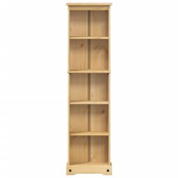 Berkfield Home Bookcase Corona 46x20x170 cm Solid Wood Pine in Brown - Size: 46 x 20 x 170 cm - thumbnail 4