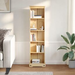 Berkfield Home Bookcase Corona 46x20x170 cm Solid Wood Pine in Brown - Size: 46 x 20 x 170 cm - thumbnail 3