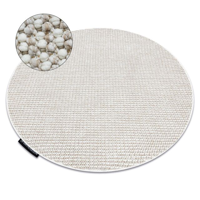 RugsX Casablanca Loop Rug in White - Size: 100 cm diameter - image 1