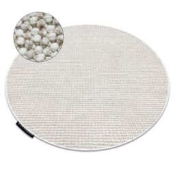 RugsX Casablanca Loop Rug in White - Size: 100 cm diameter - thumbnail 1