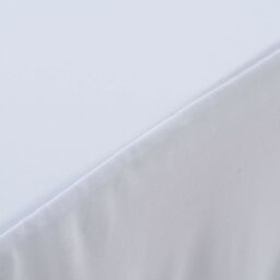 Berkfield Home 2 pcs Stretch Table Covers with Skirt 243x76x74 cm White - Size: 243 x 76 x 74 cm - thumbnail 3