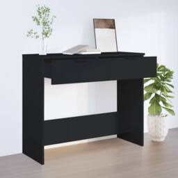 Berkfield Home Console Table Black 90x36x75 cm Engineered Wood - Size: 90 x 36 x 75 cm - thumbnail 3