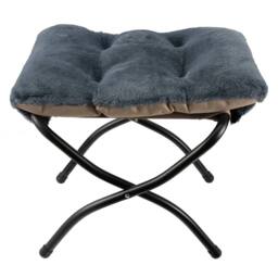 Nordara grey long Foldable Footstool Metal Legs Living Room Garden - thumbnail 3