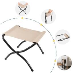 Nordara grey long Foldable Footstool Metal Legs Living Room Garden - thumbnail 4