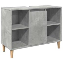 Berkfield Home 3 Piece Bathroom Furniture Set Concrete Grey Engineered Wood - thumbnail 8