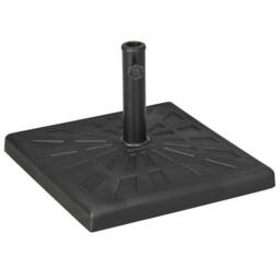 OUTSUNNY 19kg Resin Garden Parasol Base Holder, Square Outdoor Market Umbrella Stand in Black - thumbnail 2