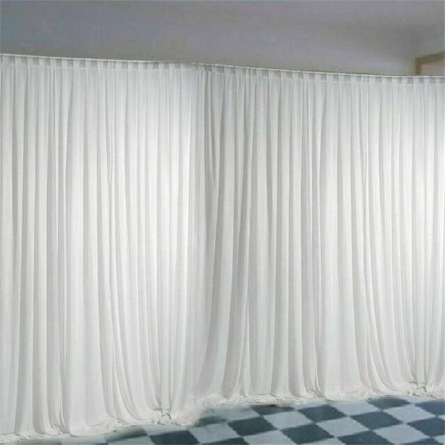 SPETLEK 10ft x 10ft Large White Backdrop Curtains Silk - Size: 1 - image 1