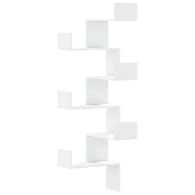 Berkfield Home Wall Corner Shelf White 45x45x147 cm Engineered Wood - Size: 45 x 45 x 147 cm - image 1