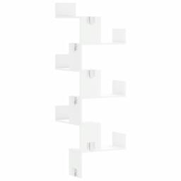 Berkfield Home Wall Corner Shelf White 45x45x147 cm Engineered Wood - Size: 45 x 45 x 147 cm - thumbnail 6