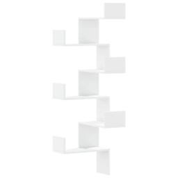 Berkfield Home Wall Corner Shelf White 45x45x147 cm Engineered Wood - Size: 45 x 45 x 147 cm - thumbnail 1