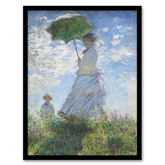 Artery8 Madame Monet & Her Son Claude Monet Vintage Framed Wall Art Print - Size: A4 - image 1