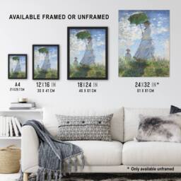Artery8 Madame Monet & Her Son Claude Monet Vintage Framed Wall Art Print - Size: A4 - thumbnail 3