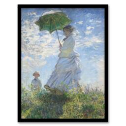 Artery8 Madame Monet & Her Son Claude Monet Vintage Framed Wall Art Print - Size: A4 - thumbnail 1