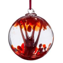Sienna Glass 10cm Spirit Ball Red in Dark Red