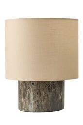 ValueLights Melanie Dark Marble Effect Table Lamp with Natural Linen Lamp Shade - thumbnail 6