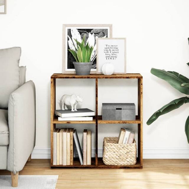 Berkfield Home Room Divider Bookcase Old Wood 69.5x29x69.5 cm Engineered Wood in Brown - image 1