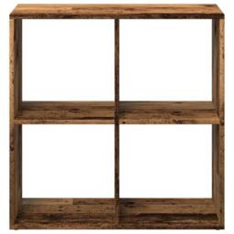 Berkfield Home Room Divider Bookcase Old Wood 69.5x29x69.5 cm Engineered Wood in Brown - thumbnail 5