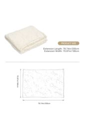 Living and Home Soft Warm Plush Fuzzy Throw Blanket in Beige - Size: Medium - thumbnail 9