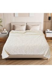 Living and Home Soft Warm Plush Fuzzy Throw Blanket in Beige - Size: Medium - thumbnail 5
