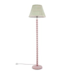 ValueLights Bobbins Rose Pink Floor Lamp with Tapered Fabric Pleated Shade & LED Bulb in Pale Pink - thumbnail 2
