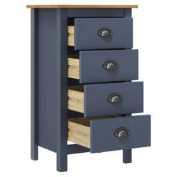 Berkfield Home Sideboard Hill Grey 46x35x80 cm Solid Pine Wood - Size: 46 x 35 x 80 cm - thumbnail 3