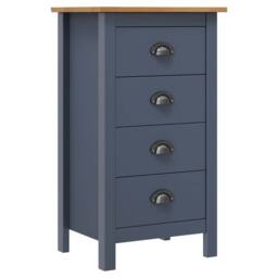 Berkfield Home Sideboard Hill Grey 46x35x80 cm Solid Pine Wood - Size: 46 x 35 x 80 cm - thumbnail 1