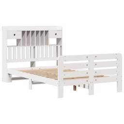 Berkfield Home Bookcase Bed without Mattress White 135x190 cm Double Solid Wood Pine - thumbnail 3