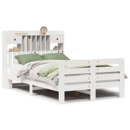 Berkfield Home Bookcase Bed without Mattress White 135x190 cm Double Solid Wood Pine - thumbnail 2