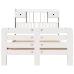 Berkfield Home Bookcase Bed without Mattress White 135x190 cm Double Solid Wood Pine - thumbnail 4