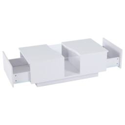 STILVORA Coffee Table with 2 Drawers & LED Acrylic Top White - thumbnail 6