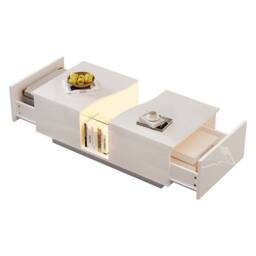 STILVORA Coffee Table with 2 Drawers & LED Acrylic Top White - thumbnail 5