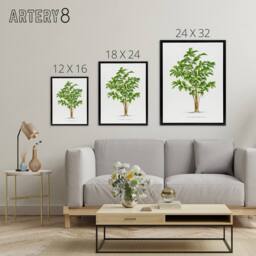 "Artery8 Caryota Sobolifera Palm Tree Kerchove Framed Canvas Wall Art Print in White - Size: W12"" x H16""" - thumbnail 4